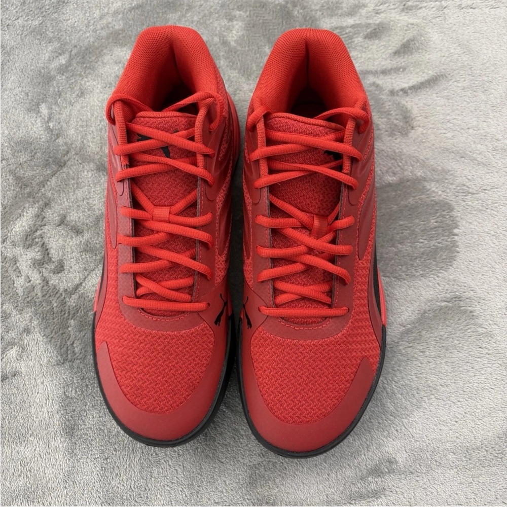 Puma Court Pro Basketball Sneakers Mens 8 Red Black Trim Shoes 310829-02 - Picture 3 of 9
